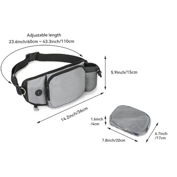 Pet Treat Waist Bag with Water Bottle Holder