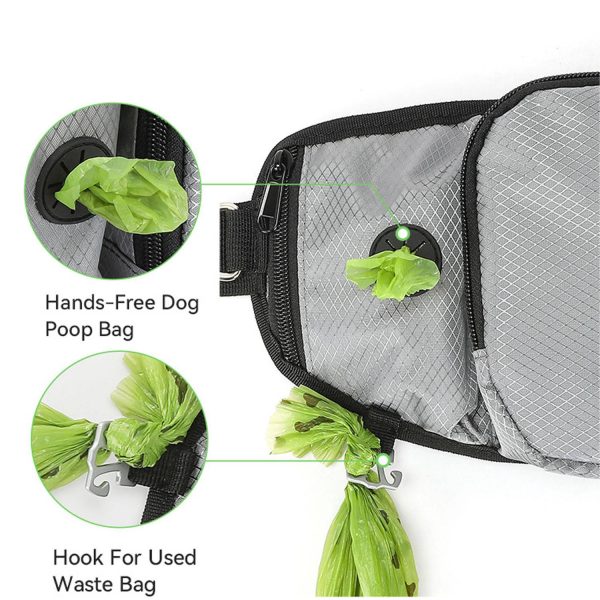 Pet Treat Waist Bag with Water Bottle Holder
