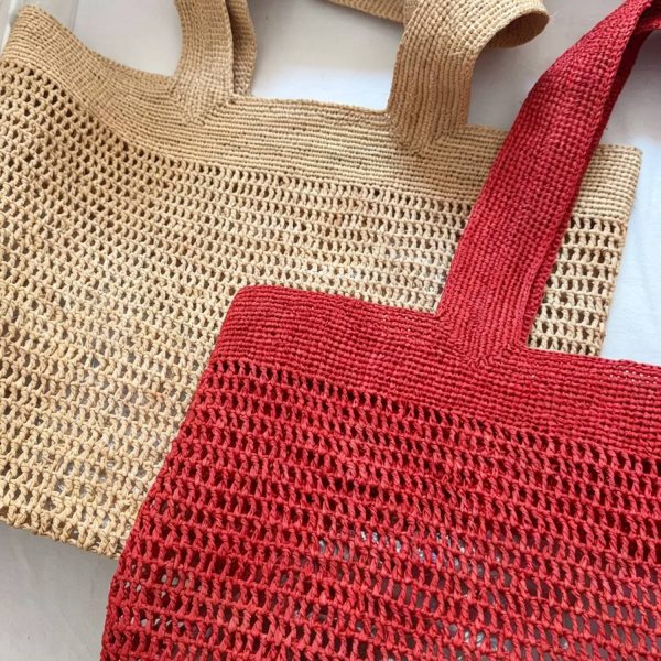 Woven Straw Beach Tote Bag