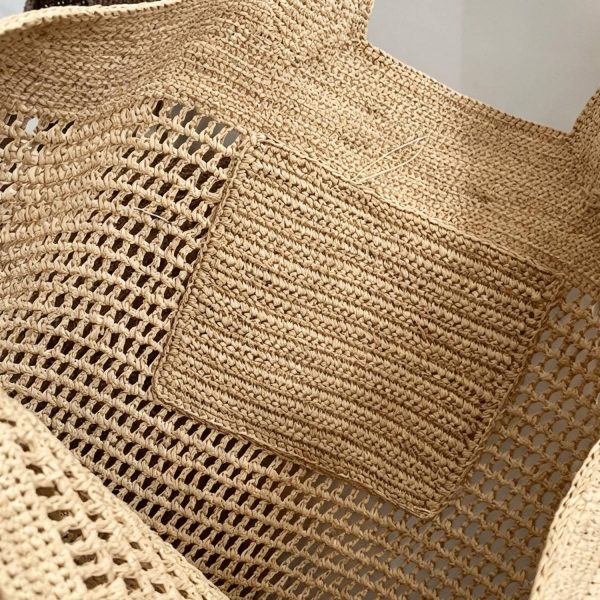Woven Straw Beach Tote Bag
