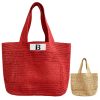 Woven Straw Beach Tote Bag