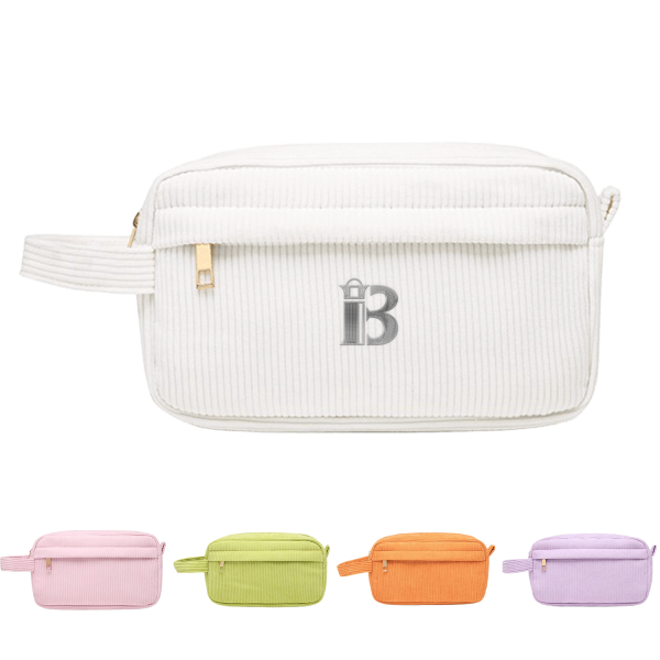 Portable Corduroy Toiletry Bag