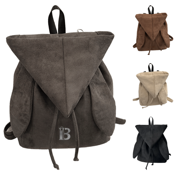 Faux Suede Drawstring Backpack