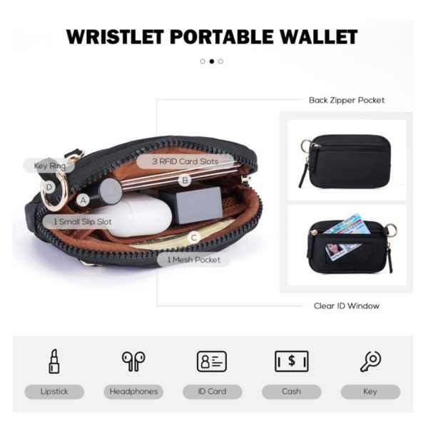细节1_1784281909468.jpg 2-in-1 Lightweight Nylon Wristlet Wallet