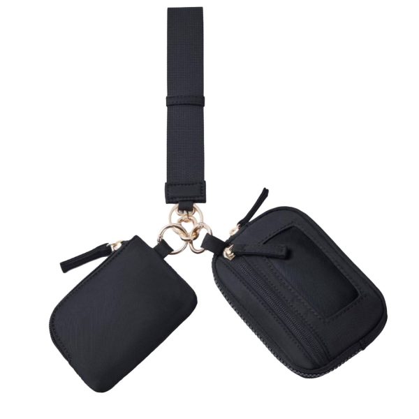 黑色_1784281876604.jpg 2-in-1 Lightweight Nylon Wristlet Wallet