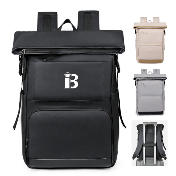 1-2_1788067236110.png Waterproof Roll-Top Travel Backpack with Luggage Sleeve