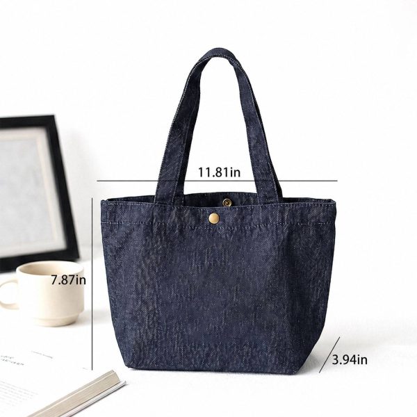 Custom Denim Canvas Shoulder Tote Bag