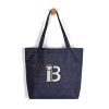 Custom Denim Canvas Shoulder Tote Bag