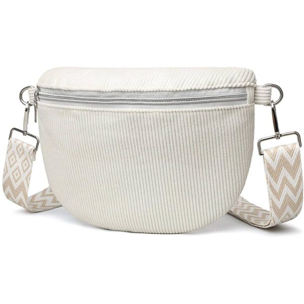 8.20挎包白_1787218144650.jpg Women's Corduroy Waist Bag
