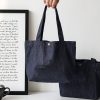 Custom Denim Canvas Shoulder Tote Bag