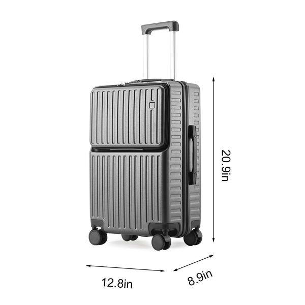 尺寸图_1787281931028.jpg 20 in Trolley SuitCase with Front Pocket