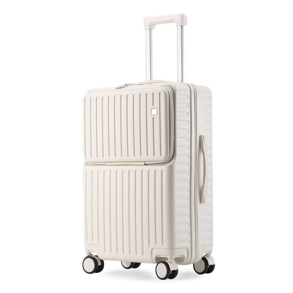 白_1787281926172.jpg 20 in Trolley SuitCase with Front Pocket