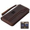 Genuine Leather Zipper Bifold Wallet