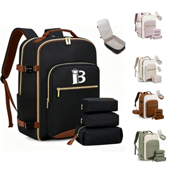 40L Travel Backpack with 3 Packing Cubes
