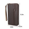 Genuine Leather Zipper Bifold Wallet