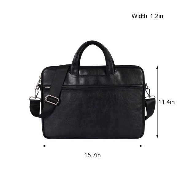 14 Inch PU Leather Laptop Briefcase