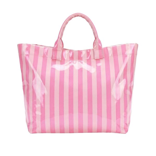 Glossy PVC Stripe Handbag