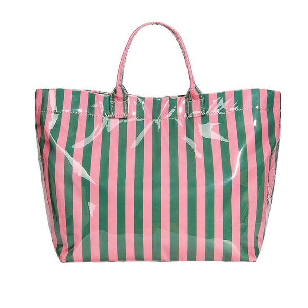 Glossy PVC Stripe Handbag