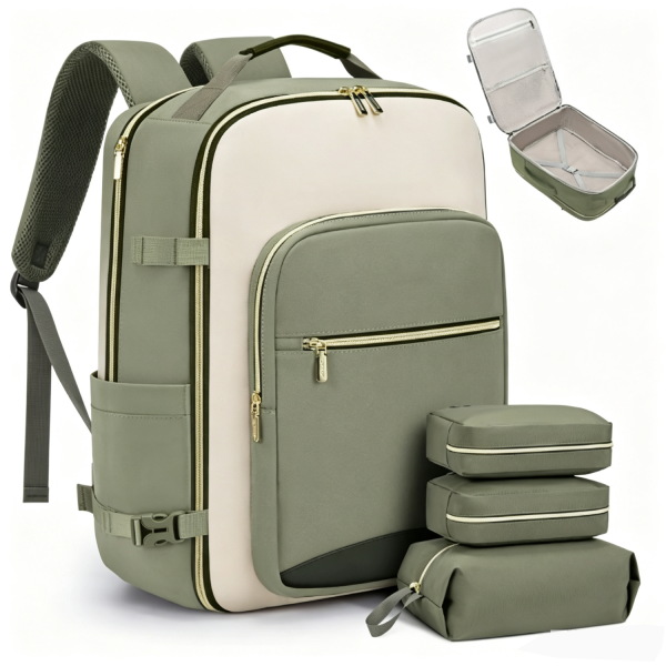 绿色_1788156688664.png 40L Travel Backpack with 3 Packing Cubes