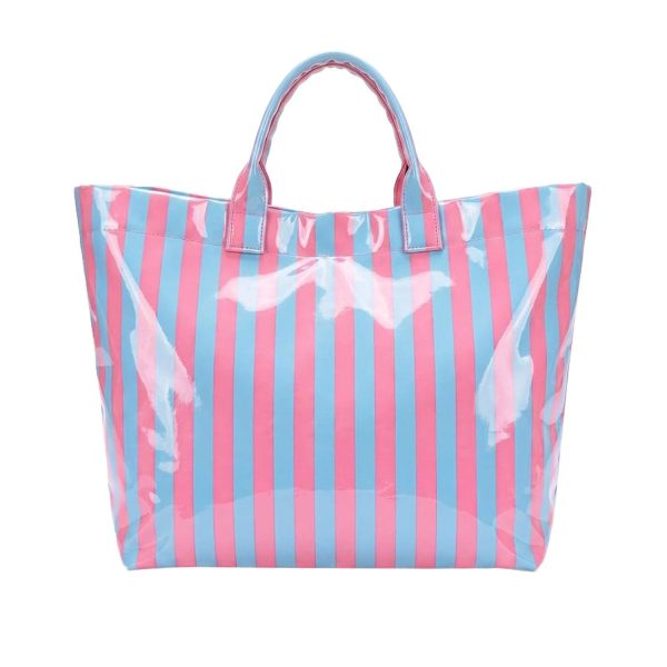 Glossy PVC Stripe Handbag
